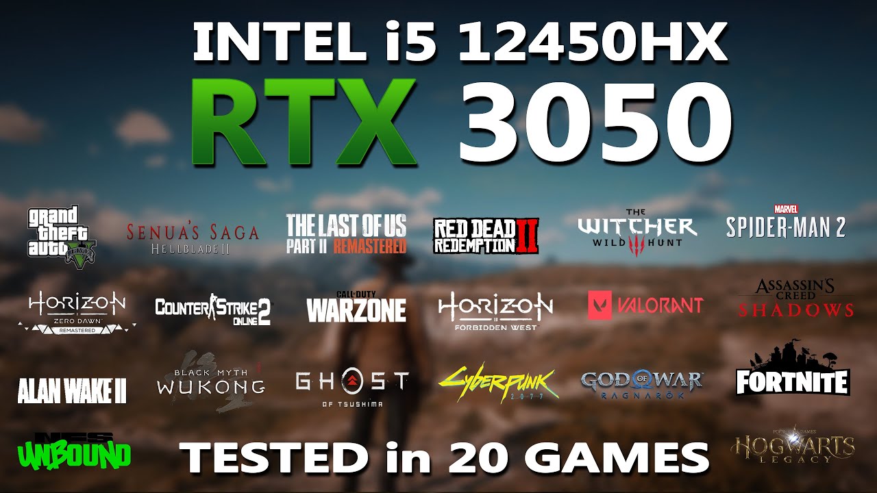 RTX 3050 6 ГБ + Intel i5 12450HX Gaming Benchmark Test | Протестировано в 20 играх | Lenovo LOQ |
