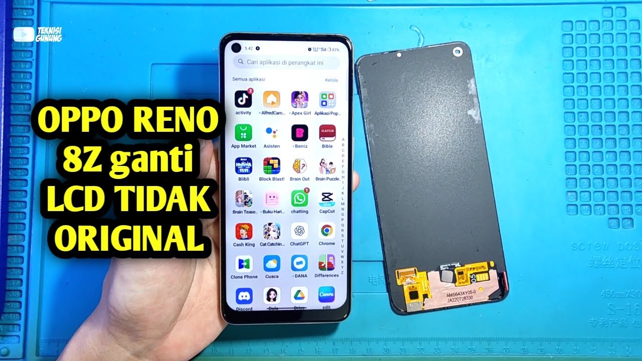 OPPO RENO 8Z 5G CPH2457  GANTI LCD KW TIDAK BISA FINGER PRINT MERK SHINESTAR
