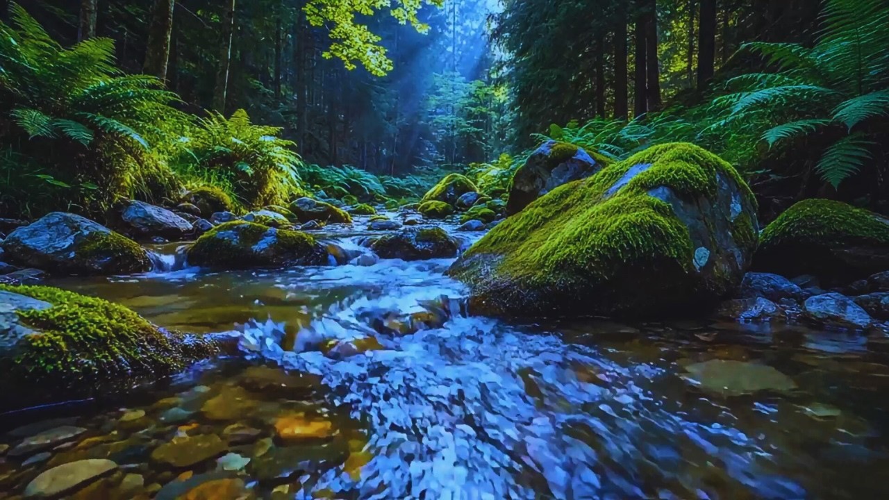 Fall Asleep Fast & Relieve Stress | Peaceful Forest Stream with Birds Singing & Gentle Water Sounds