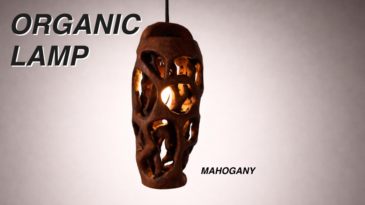 #8 Carving a Morel Mushroom lamp from Mahogany