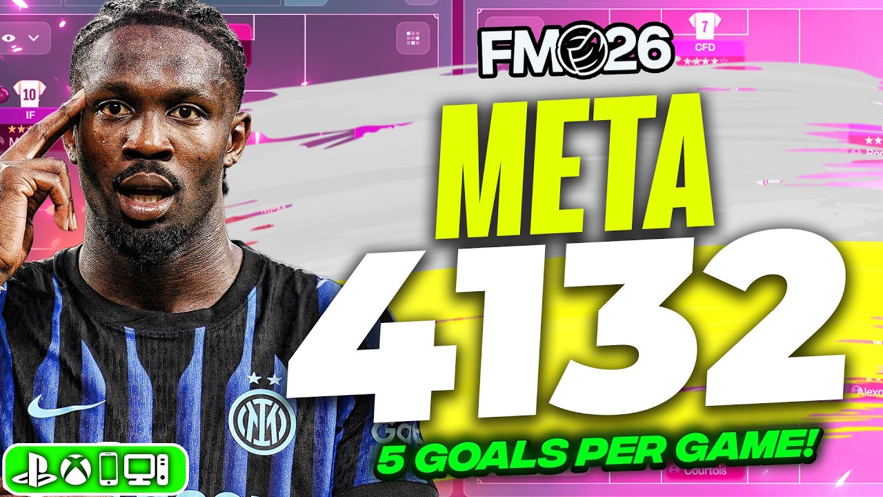Самая имбалансная схема 4-1-3-2 &mdash; новая мета в FM26 &mdash; 5 голов за игру | Лучшая тактика в FM26