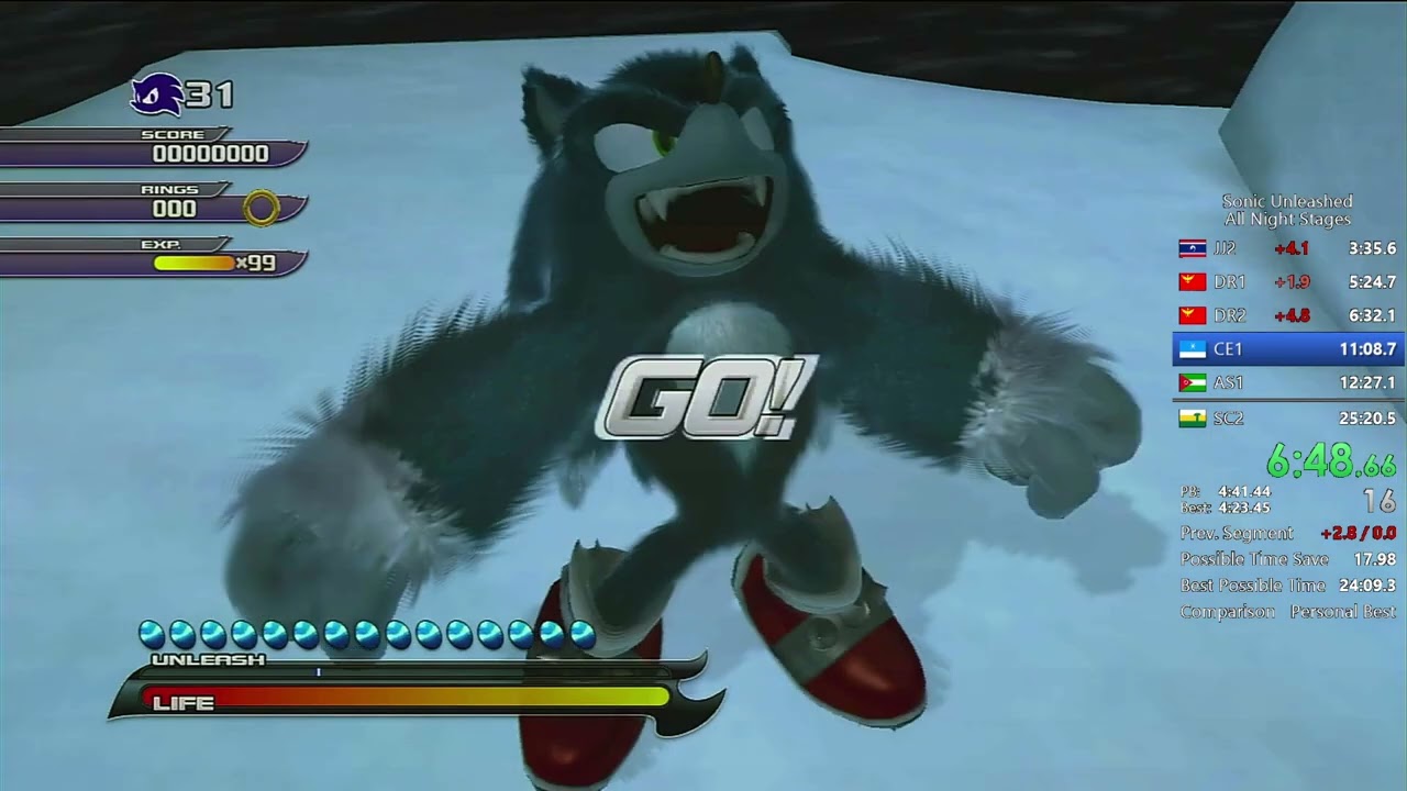 Sonic Unleashed - All Night Stages Speedrun 24:34