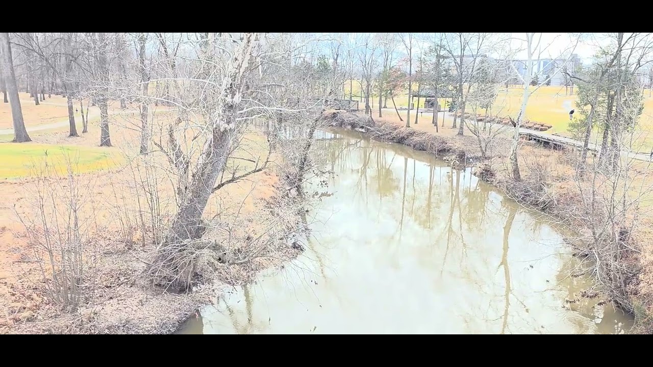 BroadRun stream as melted snow sends clear water rushing free(W&OD ట్రైల్ పై బ్రాడ్ రన్ స్ట్రీమ్)