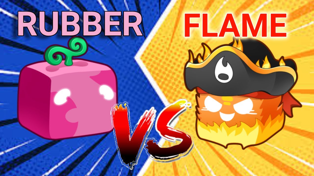 LEVEL 1 BLOX FRUITS FLAME FRUIT VS RUBBER FRUIT