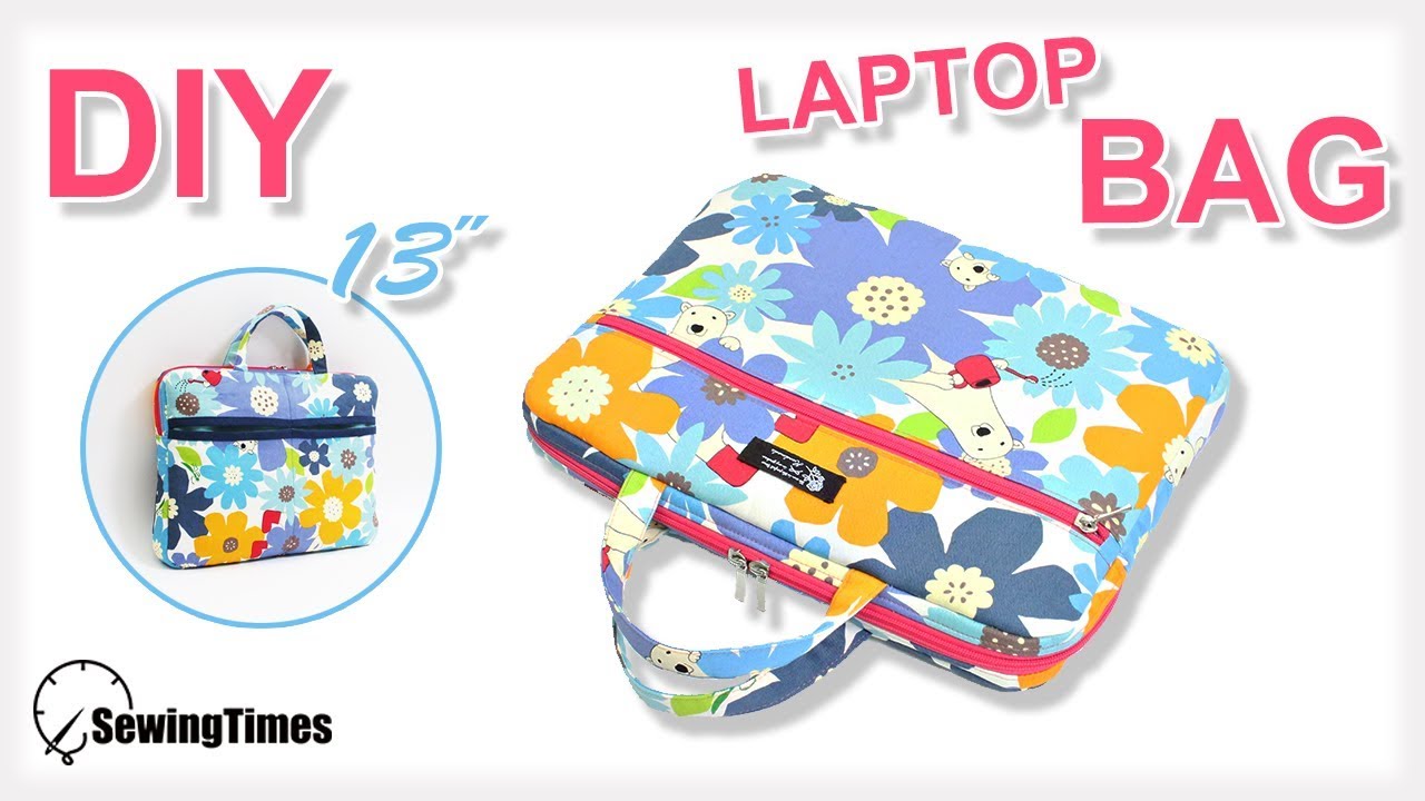 Как сшить Сумка для ноутбука | How to make laptop case with outside pocket#sewingtimes