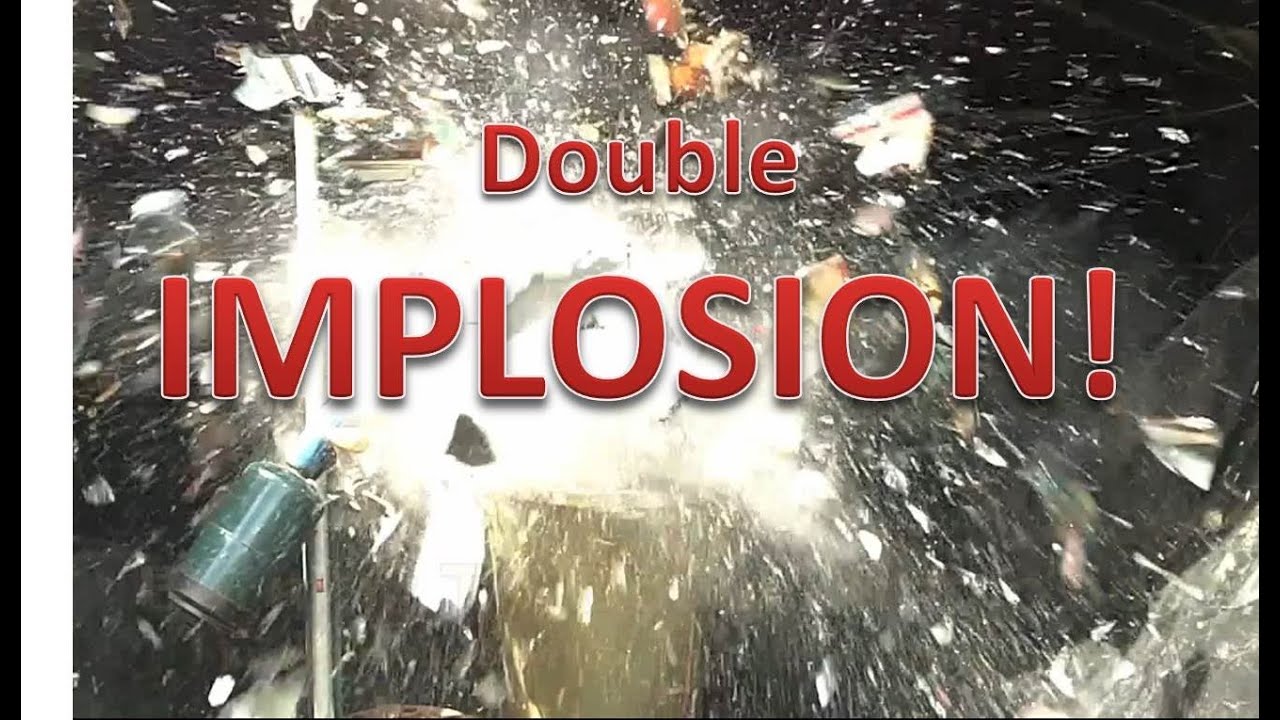 Burning TV Double Vacuum Implosion
