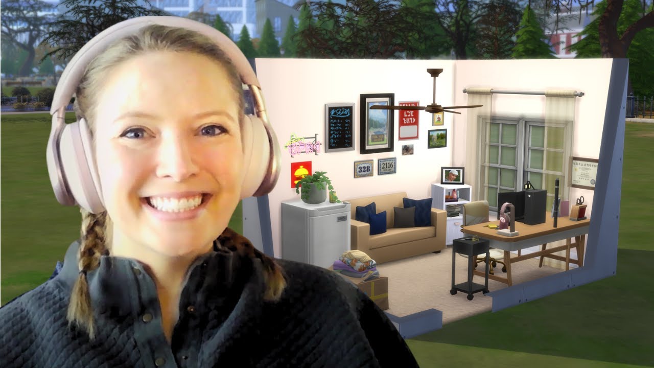 Cozy Office Build | I built my real life office in the Sims! 