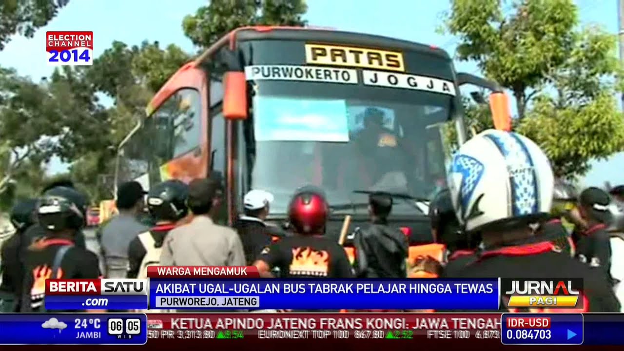 Ugal-Ugalan Hingga Tewaskan Pelajar, Bus AKAP Dirusak Warga
