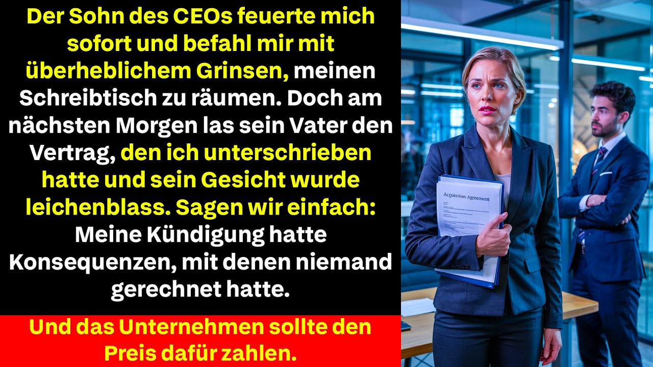 Der CEO Wurde Leichenblass, Als Er Meinen Vertrag Las  Einen Tag, Nachdem Sein Sohn Mich Feuerte…