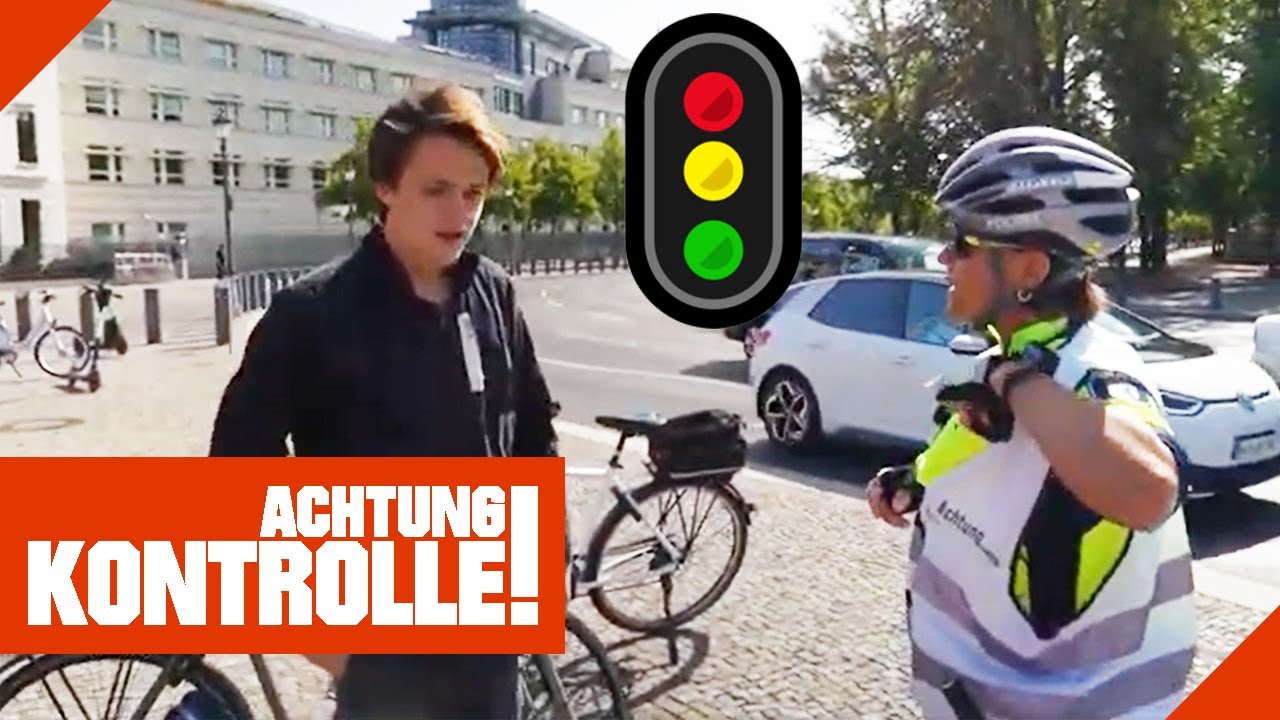 130€ Strafe!? 🚦 Mit dem Fahrrad über eine rote Ampel! |2/2| Kabel Eins | Achtung Kontrolle