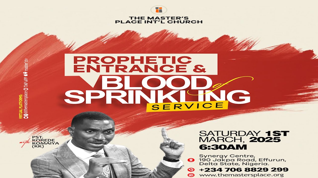 Prophetic Entrance And Blood Of Sprinkling with Pastor Korede Komaiya || 01-03-2025