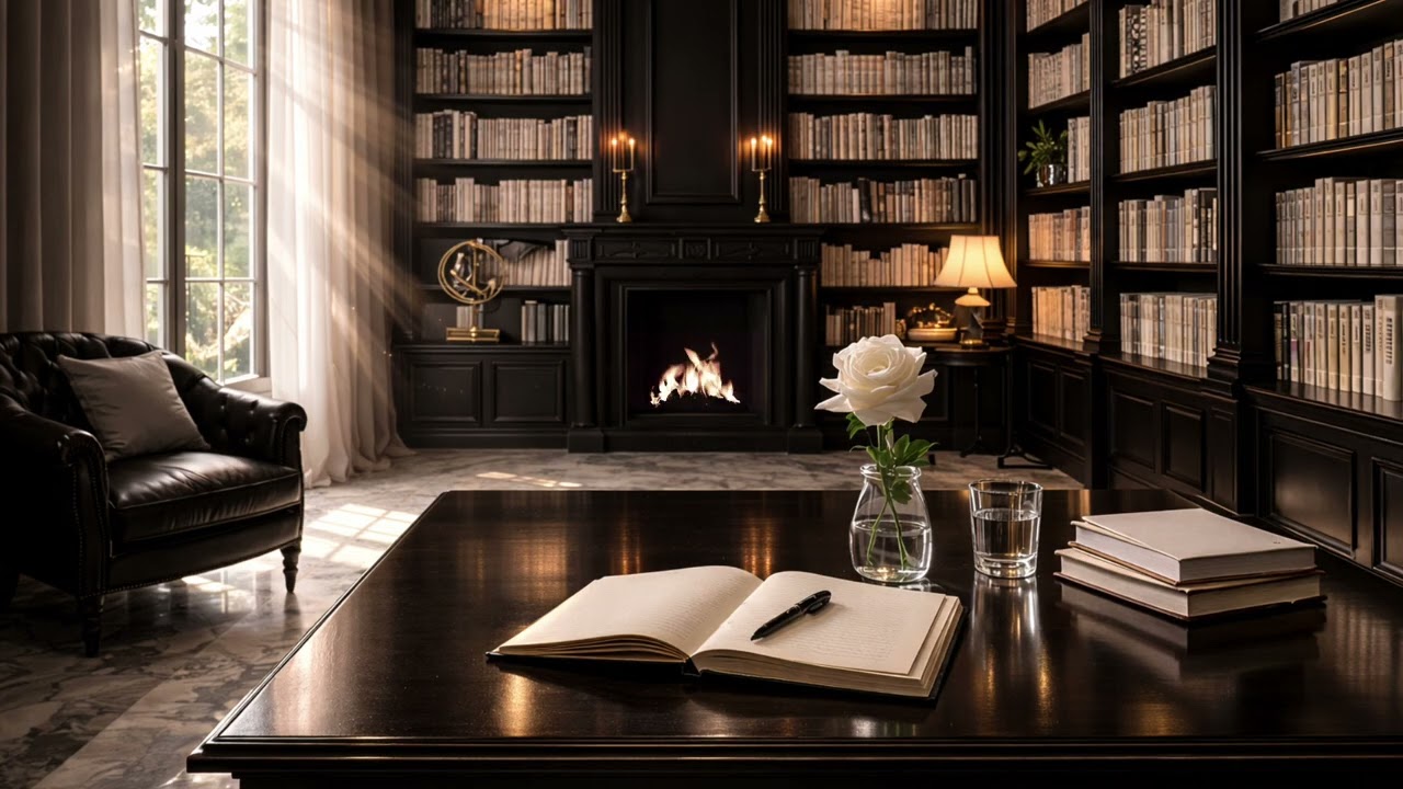 Feng Shui Library Ambience | Smooth Jazz Study Room | Calm Focus Space