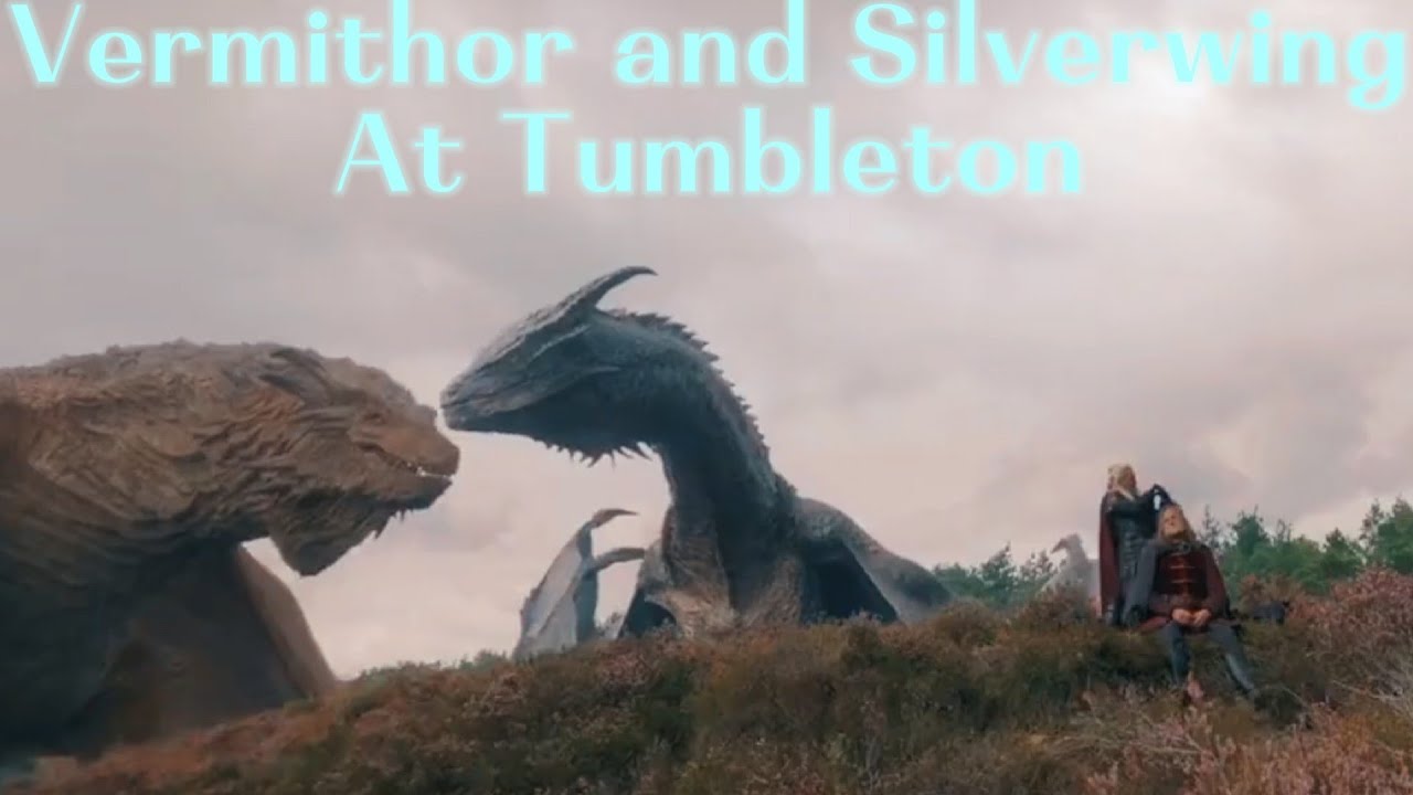 Vermithor and Hugh arrives at tumbleton meeting Silverwing and Sir Ulf | House of the dragon S3 ep 6