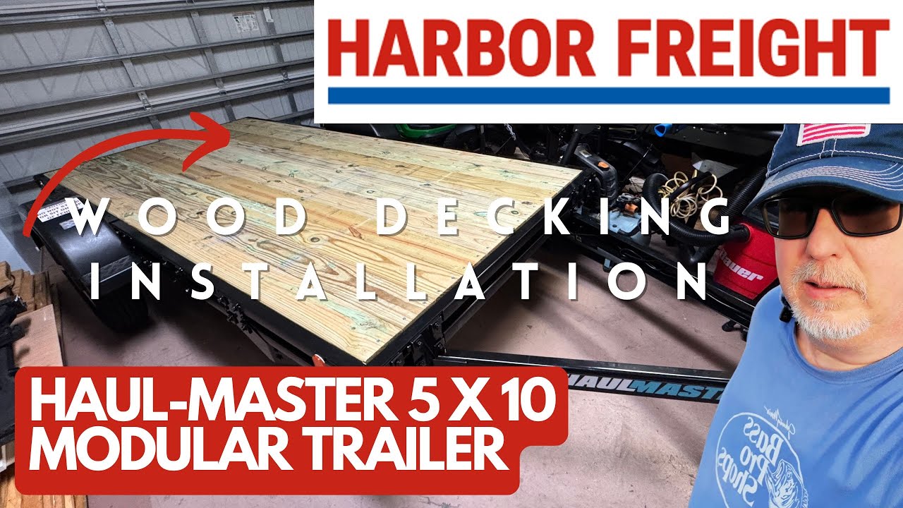Harbor Freight Haulmaster 5x10 Modular Trailer Decking Install | Wood Deck Build (Part 2 Assembly)