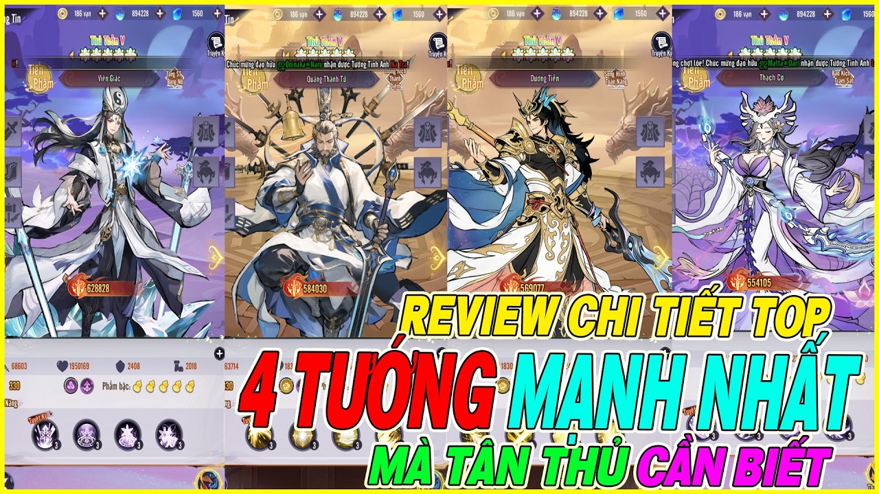 top 4 tướng mạnh nhất  Phong Thần &ndash; Ta Định Đoạt m&agrave; t&acirc;n thủ kh&ocirc;ng thể bỏ qua