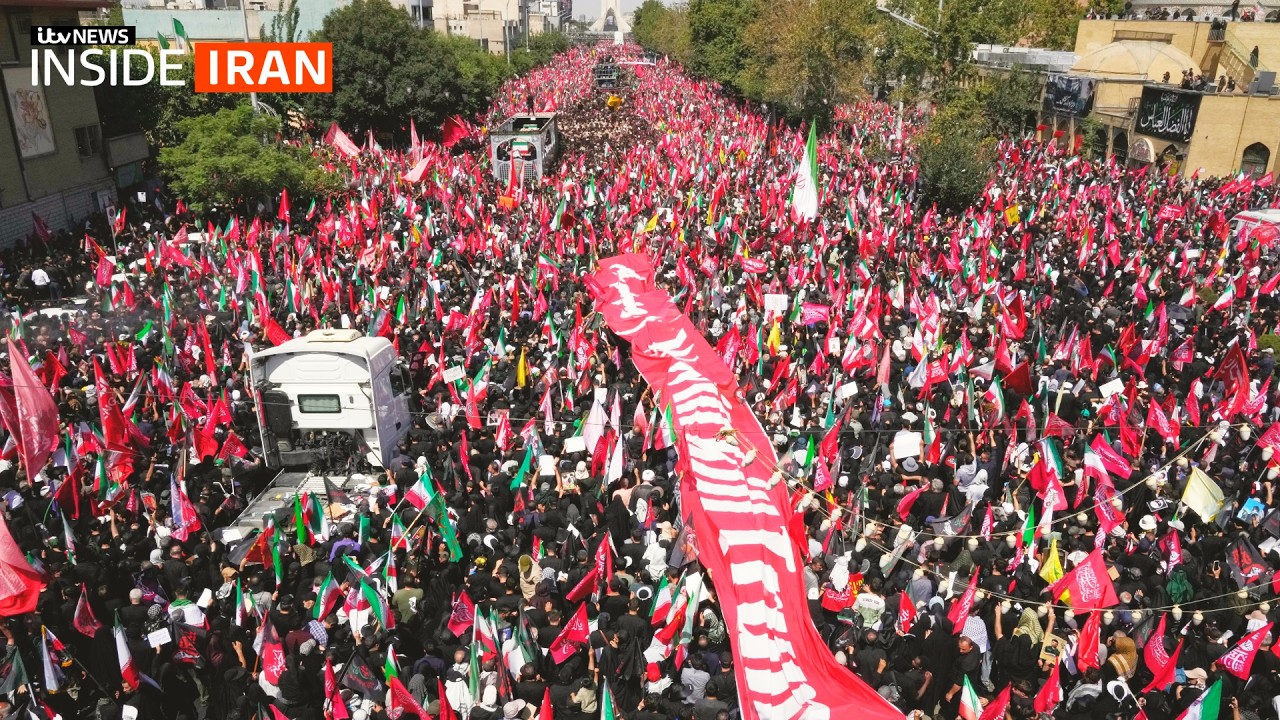 Watch as huge crowds fill the streets of Tehran for Khamenei funeral