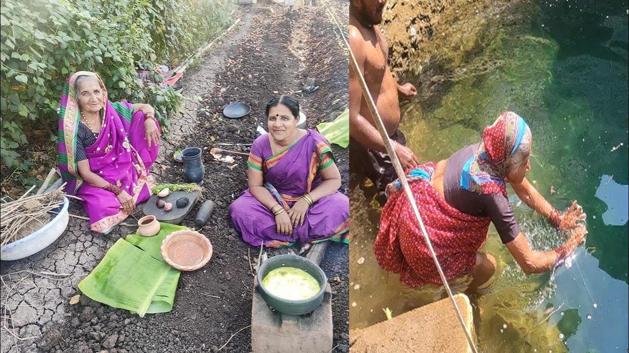 आजींचे पोहणे भारी | अस्सल गावरान चवीचं झणझणीत काळ मटण भारी | च्या मायला आमच सगळं लयच भारी Mutton