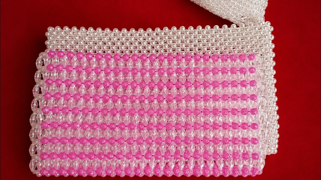 Pochette avec les perles... Réalisation pas-à-pas.
