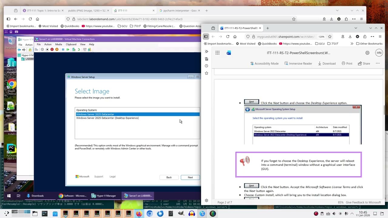 GCU ITT-111 Topic 2 Assignment - Installing Windows Server on Hyper-V