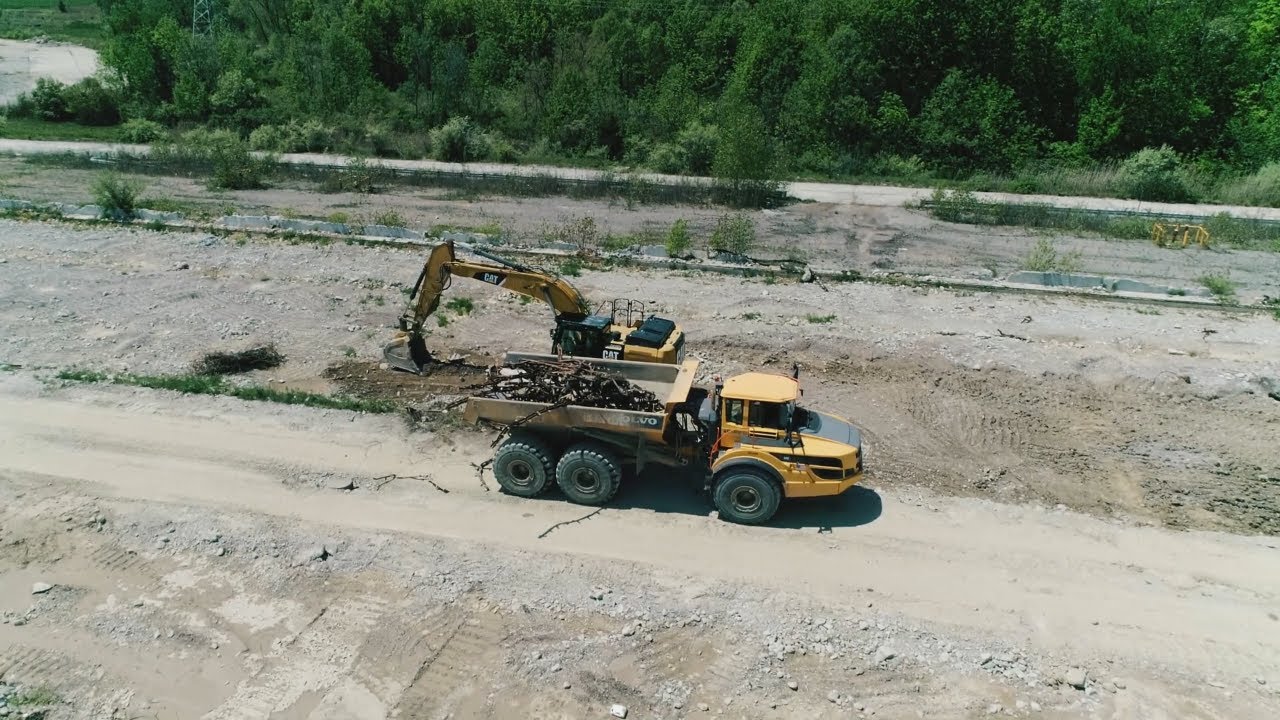 Drone Footage of Construction Site Clean-up of Contaminated Soil | Environmental Remediation