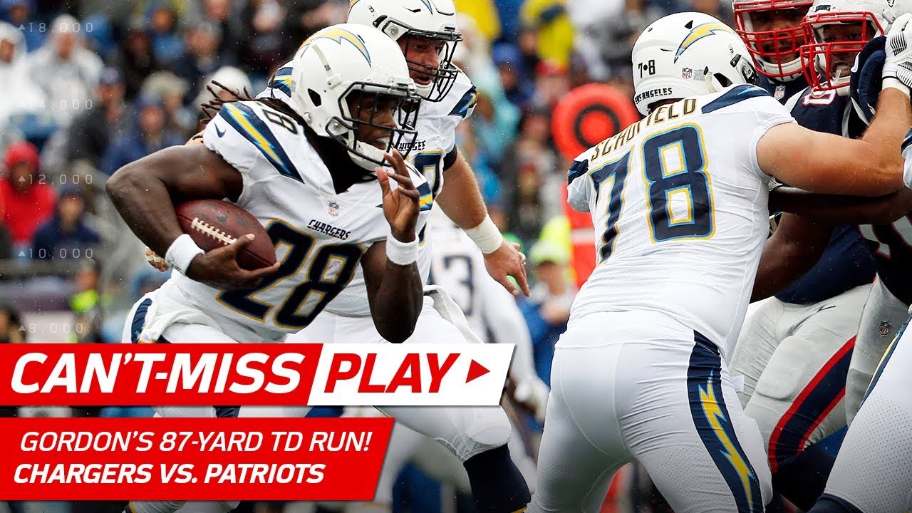 Melvin Gordon's Amazing 87-Yd TD Run vs. Patriots! | Can't-Miss Play | NFL Wk 8 Highlights