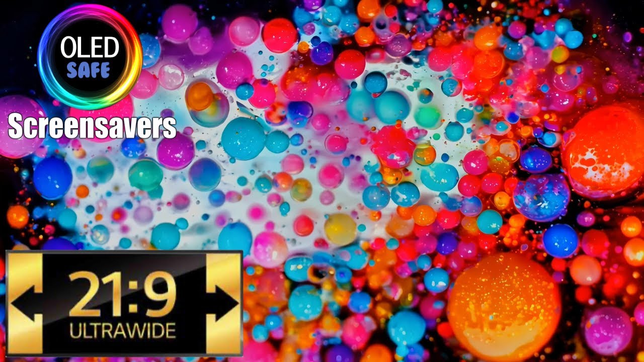 21:9 Ultrawide Floating Gradient Colors Screensaver - 10 Hours - 4K - OLED Safe