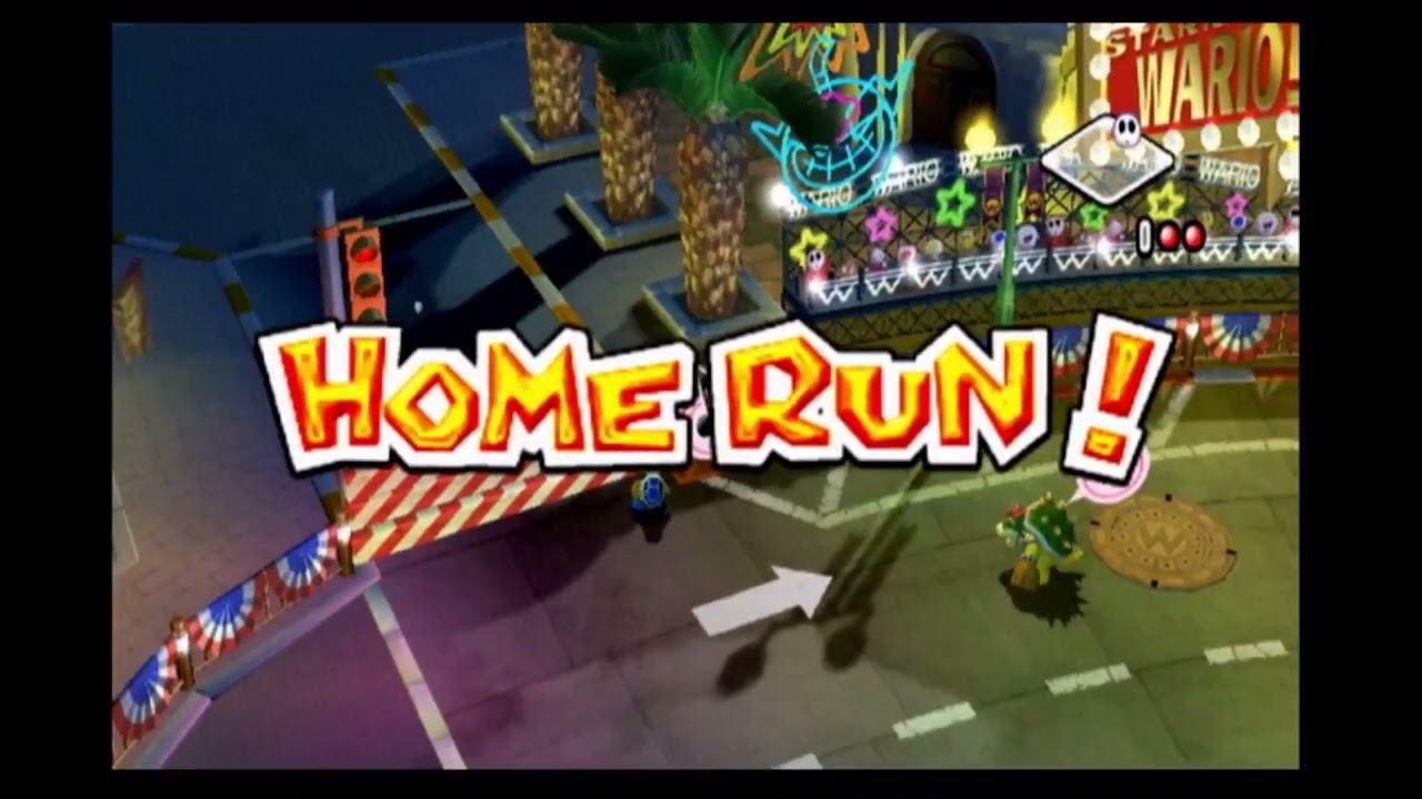 Mario Super Sluggers - Bowser Monsters VS Daisy Flowsers - Wario City (Night) (Game 8)