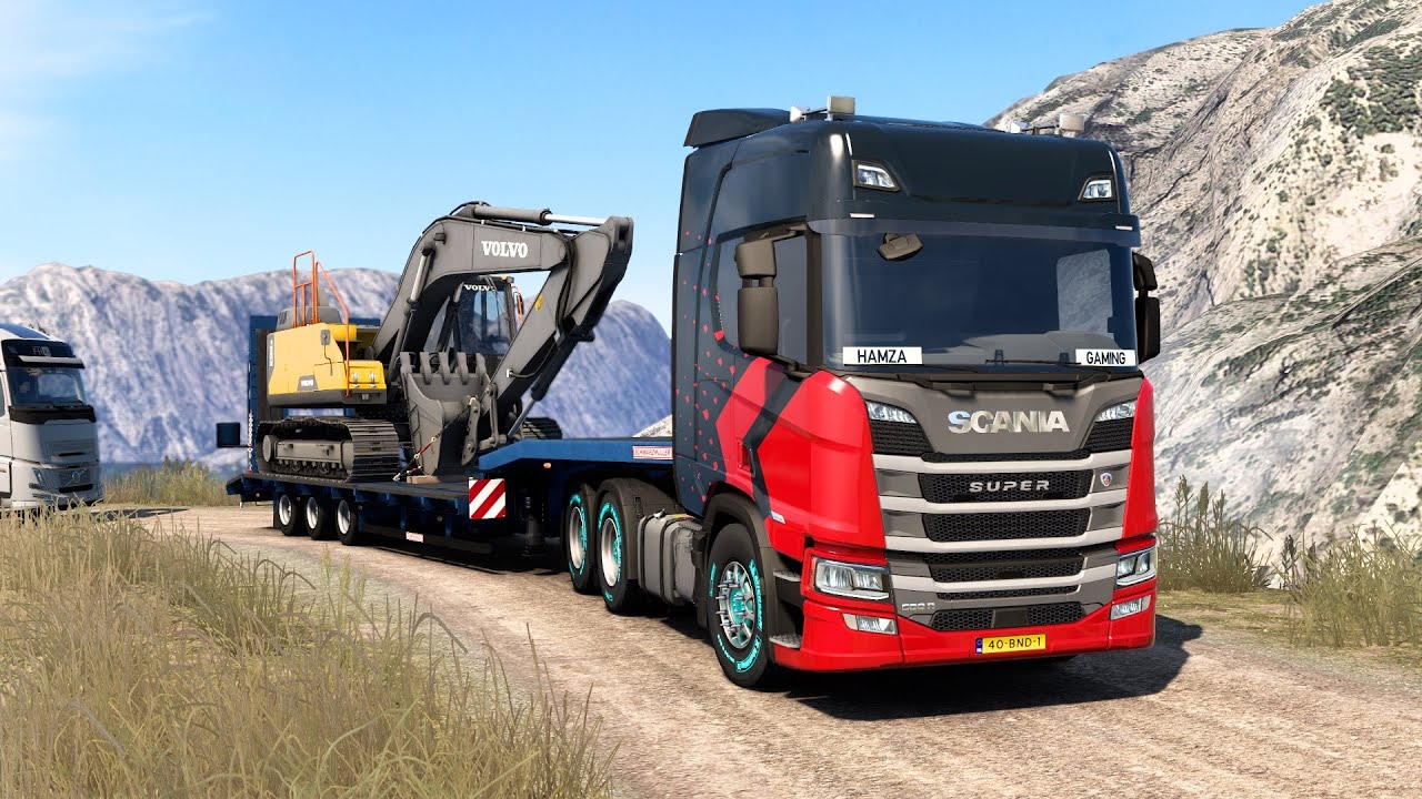Volvo Excavator Delivery Lille to Duisburg (Total Distance 696 Km) | 4K Quality Gameplay #ets2