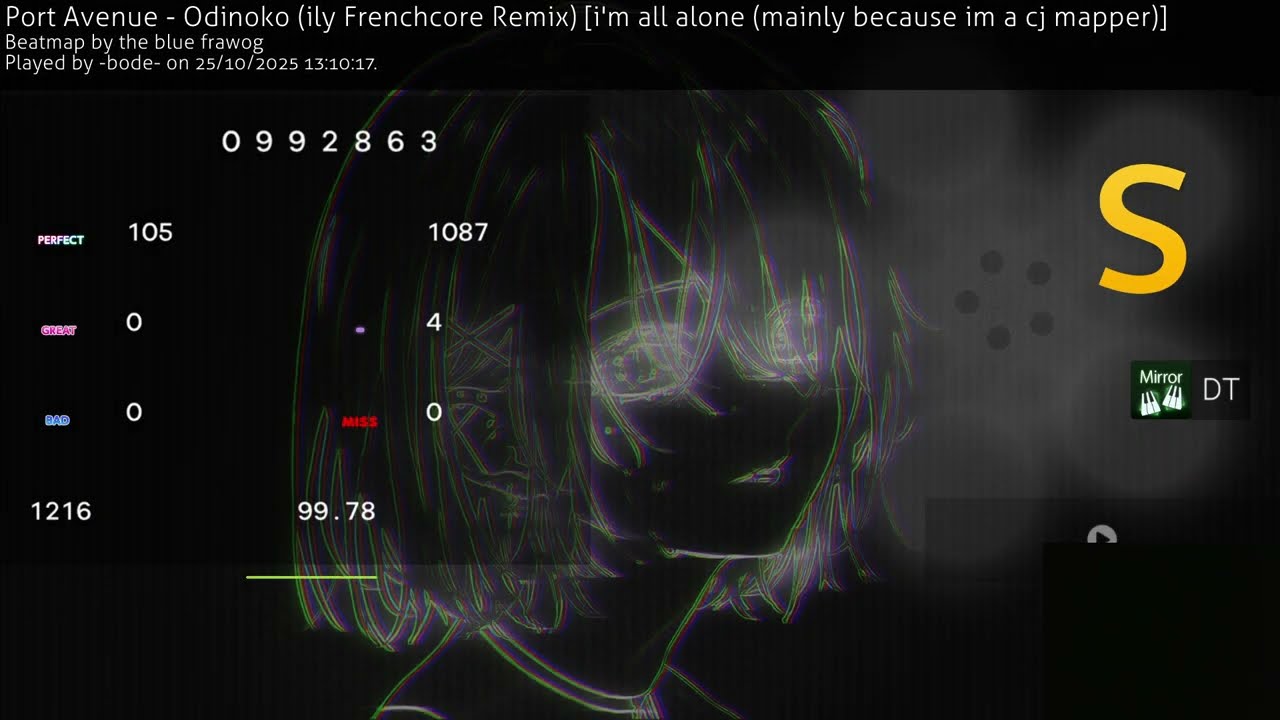 osu!mania Odinoko dt fc (top diff) 630pp