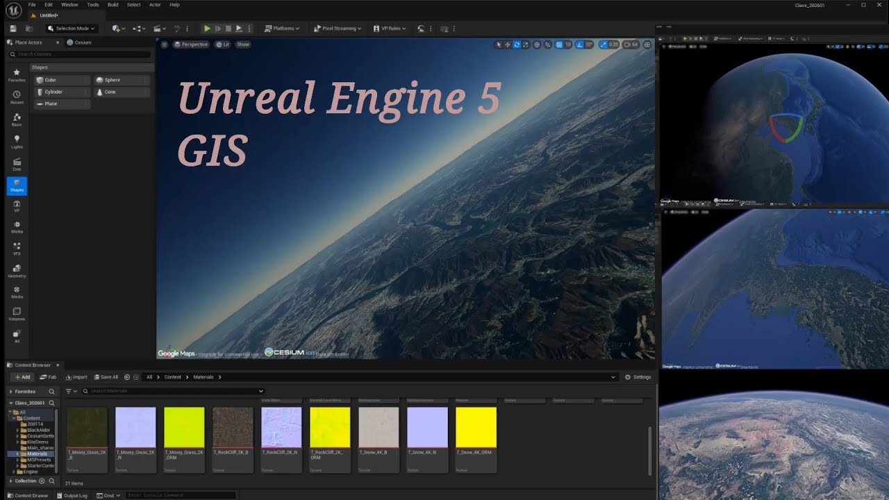 Earth planet with Unreal Engine 5 (GIS) Cesium Unreal API UE5