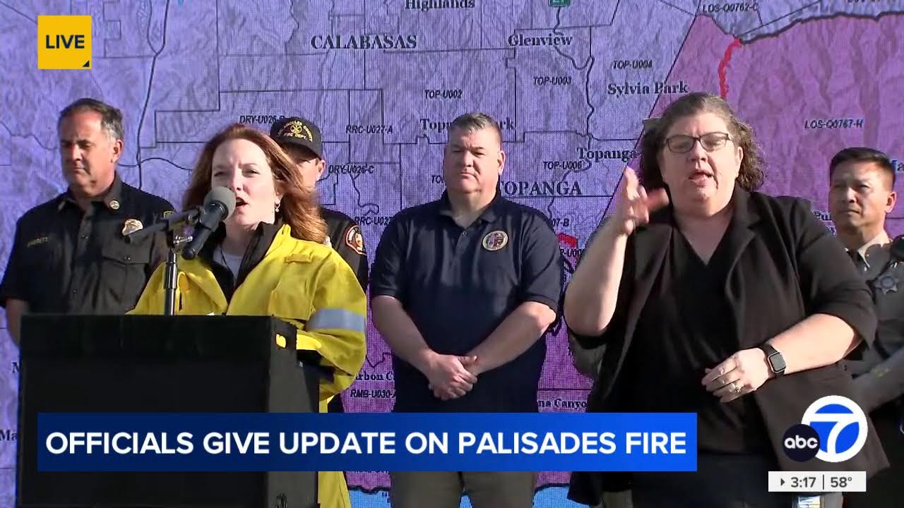 Officials provide updates on Palisades Fire as a new round of Santa Ana winds threaten the region