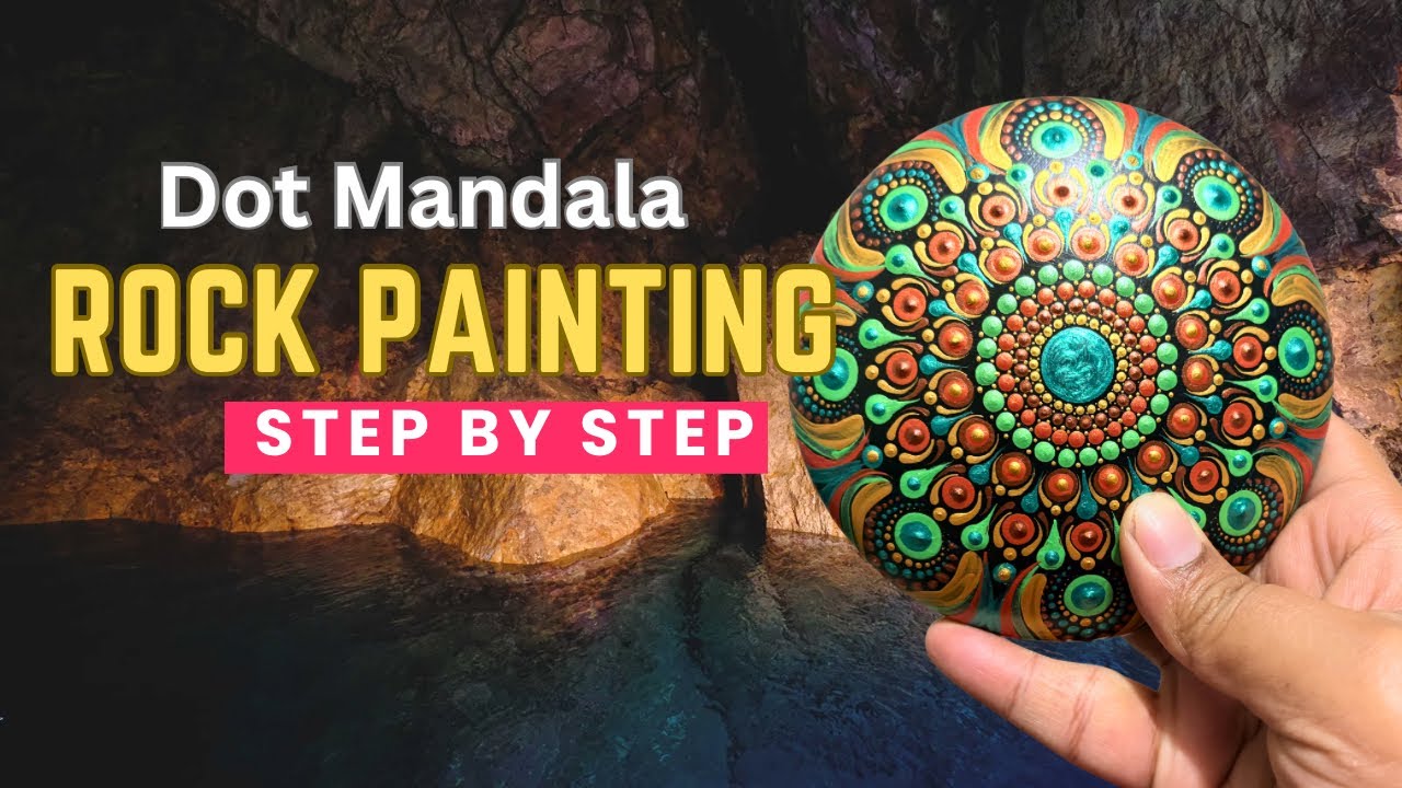 ✨ Watch How A Rock Turns Into a Stunning Dot Mandala | Easy Rock Painting Tutorial