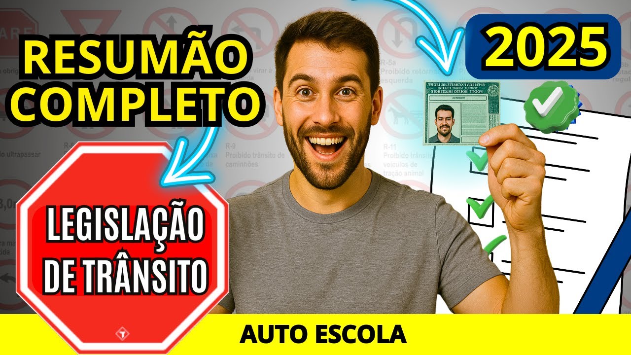 RESUMÃO de LEGISLAÇÃO DE TRÂNSITO, Simulado do DETRAN 2025