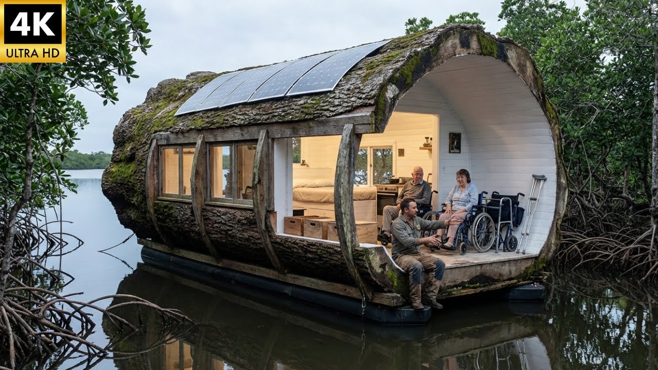 Building a Floating Cabin in the Mangrove Swamp (ASMR) – This Builder Saved a Disabled Veteran