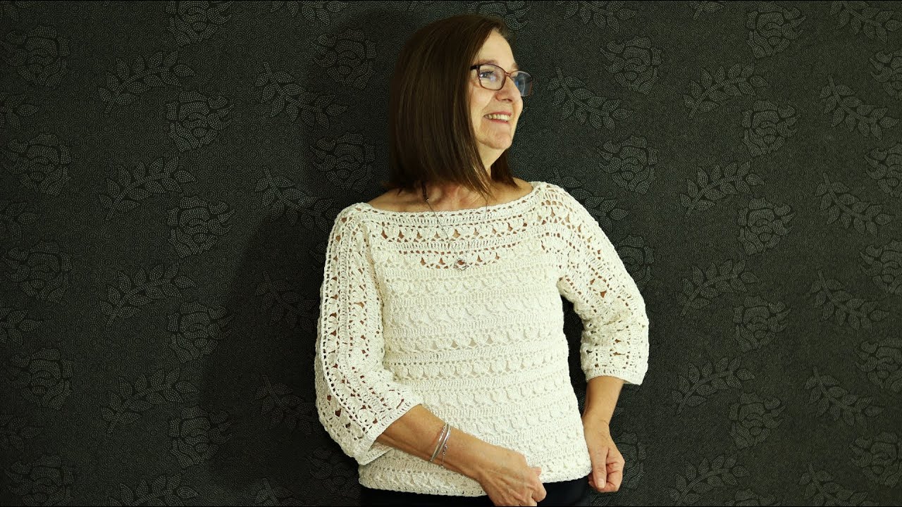 Blusa brilho em crochê