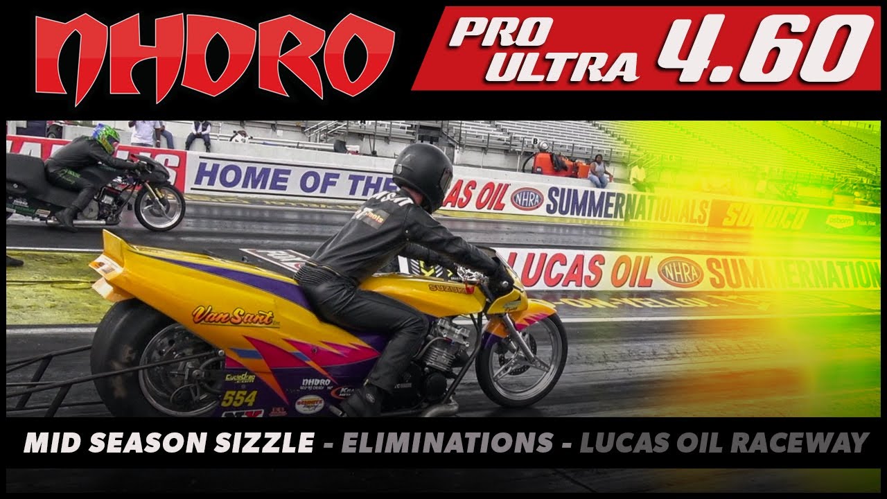 Chase Van Sant wins the Eighth Mile 4.60 Pro Ultra Drag Bike at NHDRO's Mid Season Sizzle