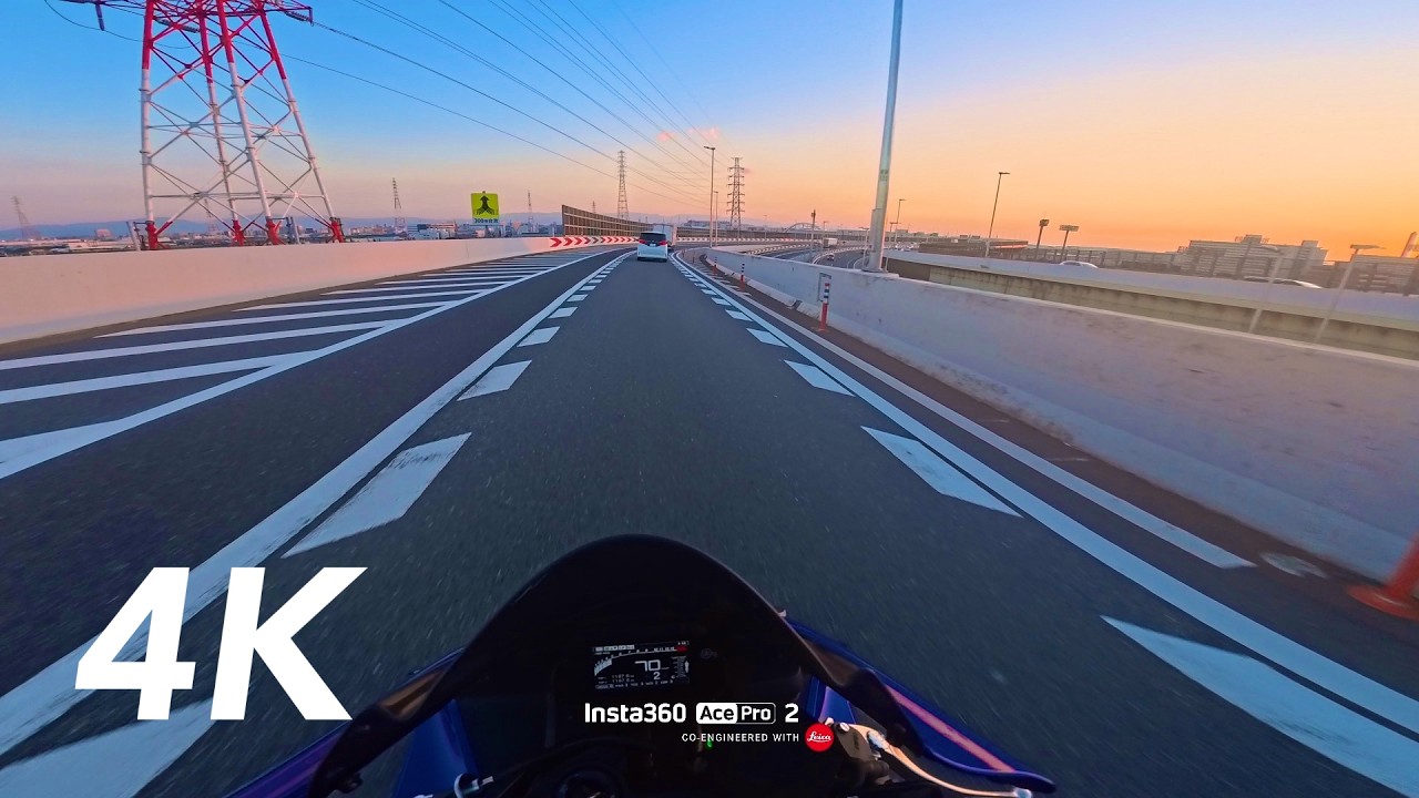 [4K] YAMAHA YZF-R1 | City Lights Before Night | Insta360