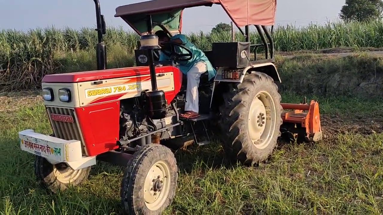 Swaraj 724 with Rotavator 27 hp के ट्रैक्टर पे 6 फ़ीट का रोटावेटर कितना अच्छा चल रहा है