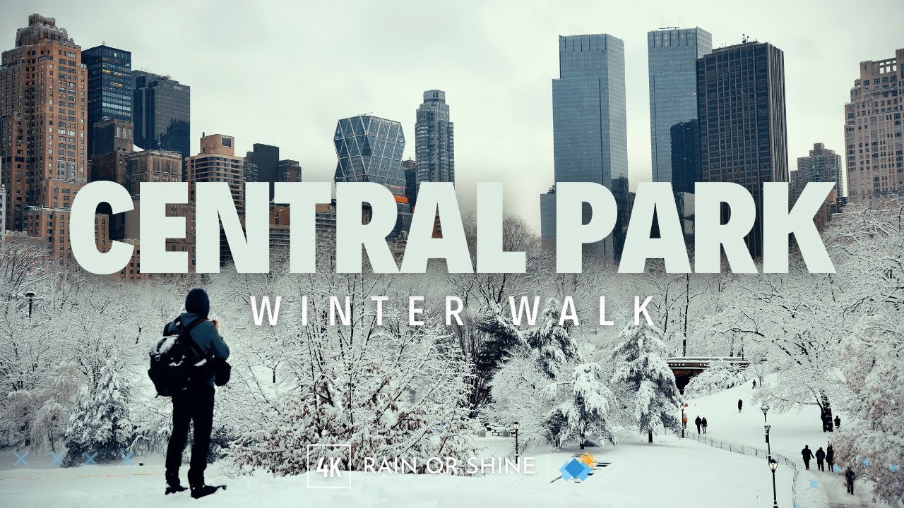 NEW YORK Christmas SNOW ☃️ Snowy Morning in Central Park🎄Walking Tour 4K