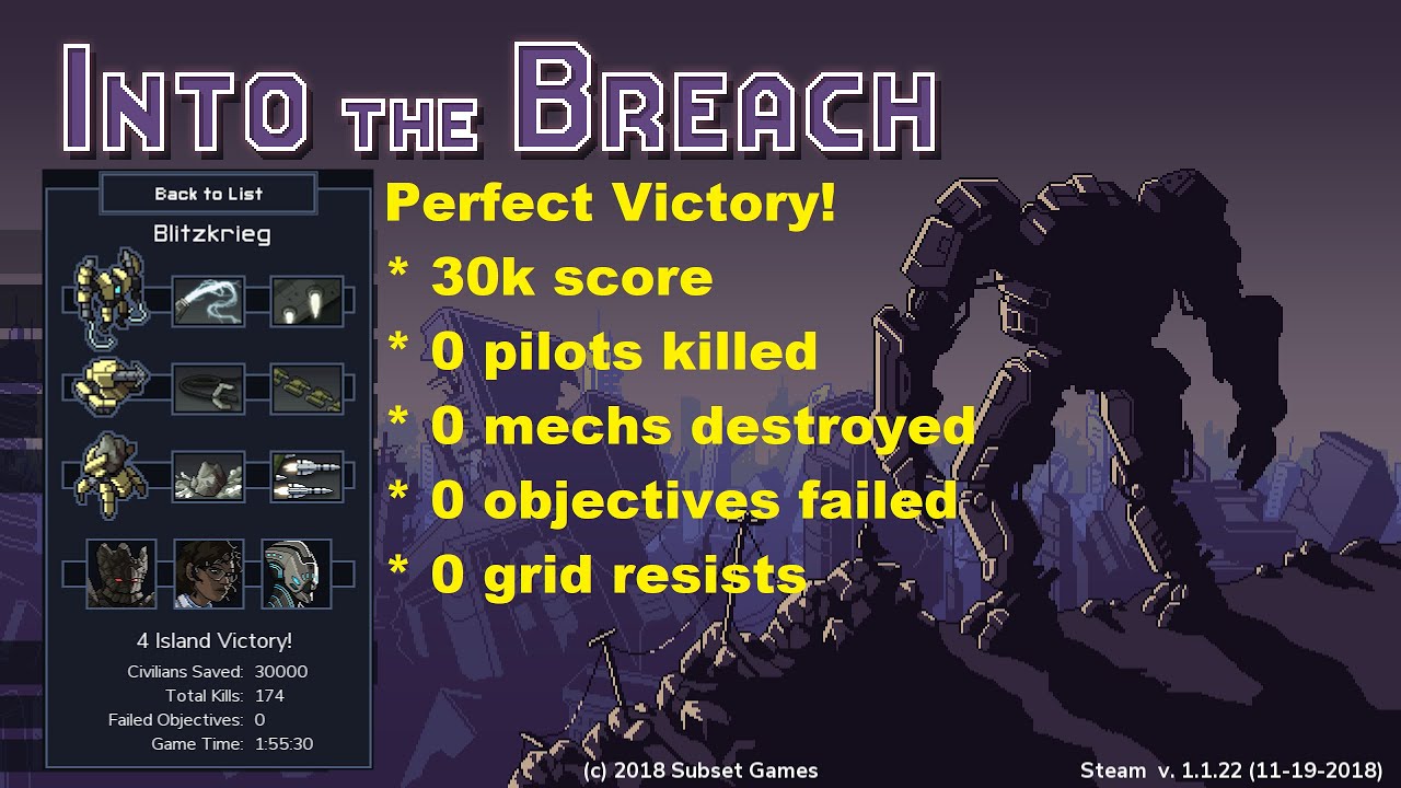 Into the Breach: 30k Perfect Victory Hard (Blitzkrieg)