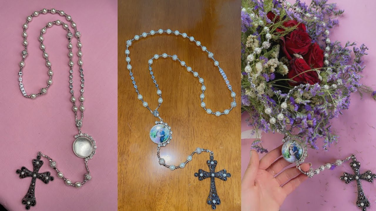 طريقة عمل مسبحة الوردية / مسبحة مسكة عروس / مسبحة وردية للعروسة/Rosary for the bride👰🏻‍♀️💐
