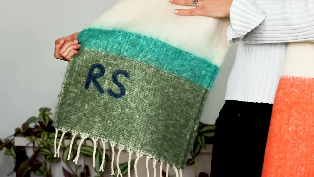 Studio Hop Hand Felted Colour Block Stripe Scarf
