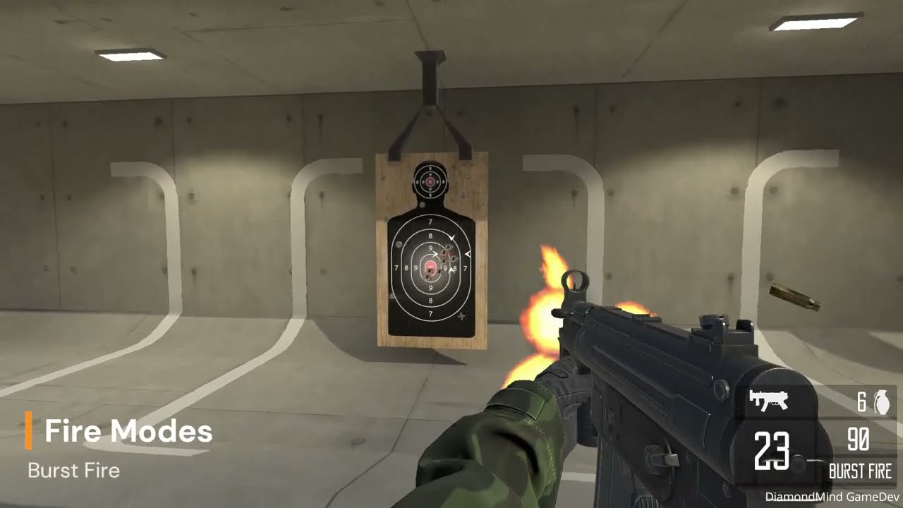 Unity FPS Shooter – Realistic Bullet Physics & Weapon Handling Showcase