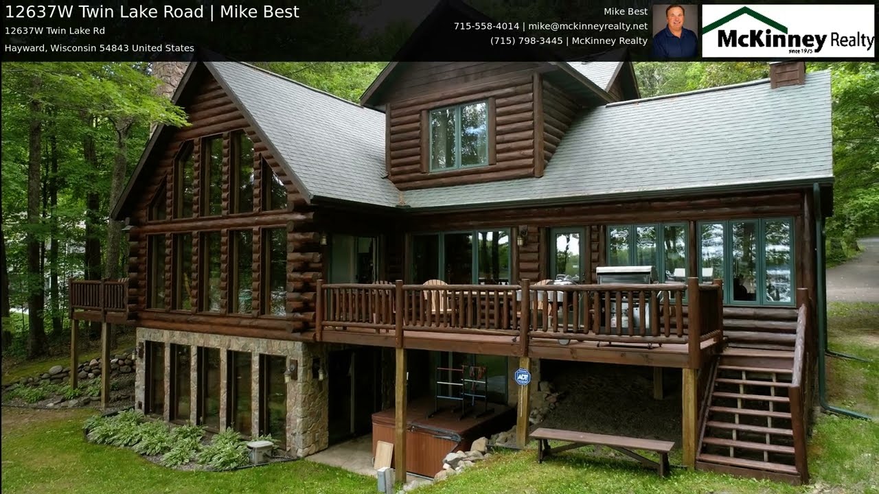 Round Lake, Hayward, Wisconsin Log Home for Sale | 12637W Twin Lake Road | Mike Best