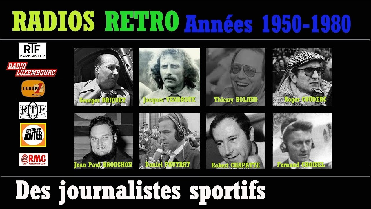 JOURNALISTES SPORTIFS DE LÉGENDE RTL EUROPE 1 FRANCE INTER RMC RADIOS RÉTRO ANNEES 1950 à 1980