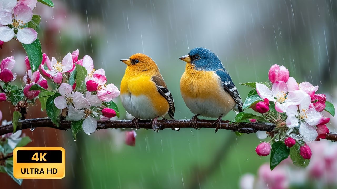 The Most Relaxing Night: Heavy Rain on a Tin Roof and Woodland Birds in the Mist (No Music)