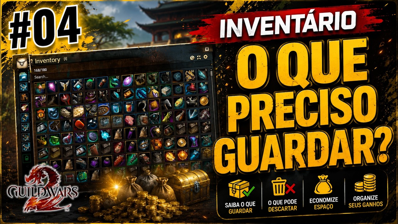 GUILD WARS 2 PARA INICIANTES #4 - INVENTÁRIO E RARIDADE DOS ITENS (O QUE GUARDAR? O QUE JOGAR FORA?)