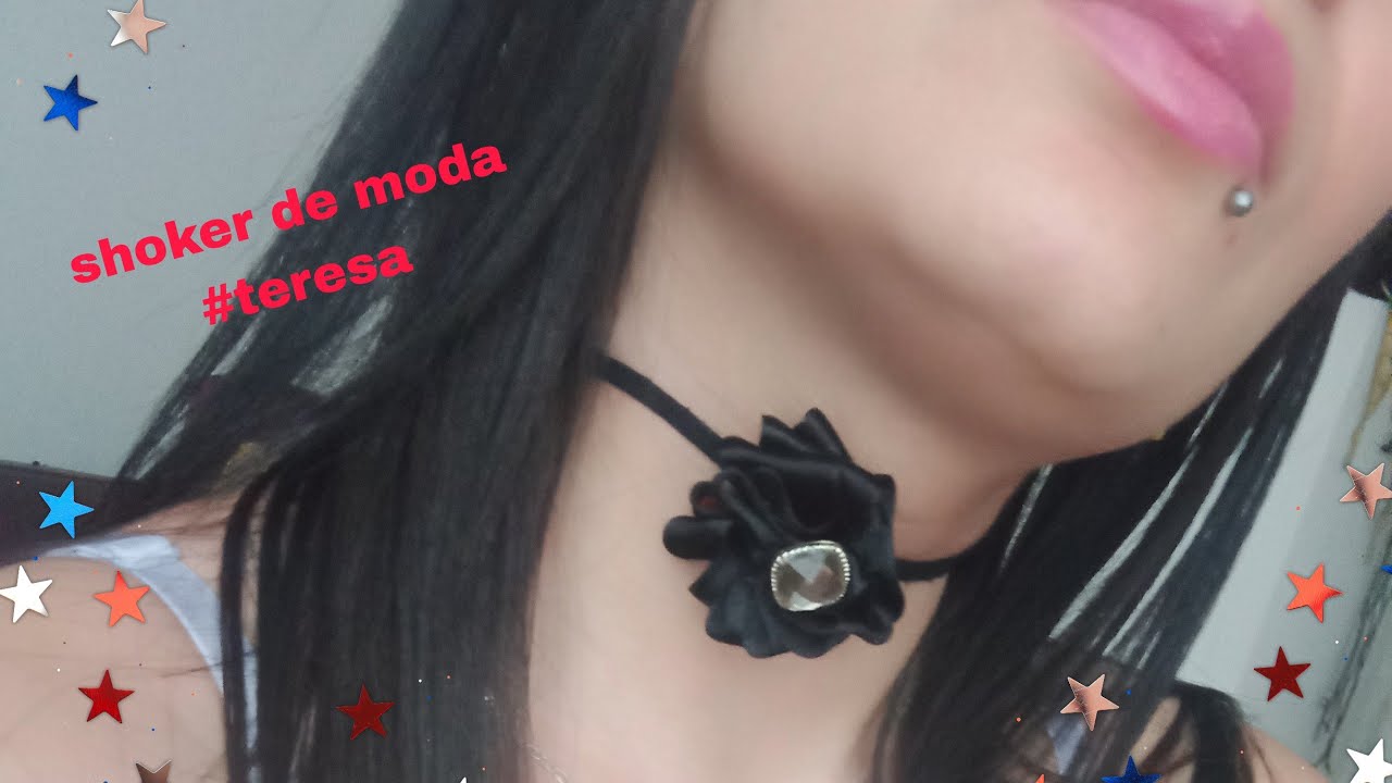 Diy choker de moda con flor en tela hermoso y f&aacute;cil en 5 minutos # teresa