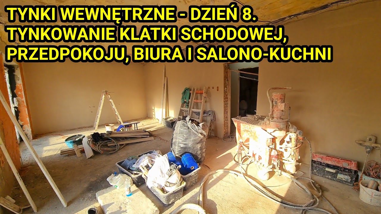 NOWE TYNKI NA STARE DZIEŃ 8. Tynkowanie przedpokoju, biura #remontdomu #tynki #tynkowanie #dom