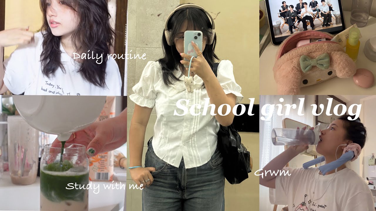 🍵💭School girl📔|| Delhi vlog living alone, university vlog, morning routine 🥛, matcha .